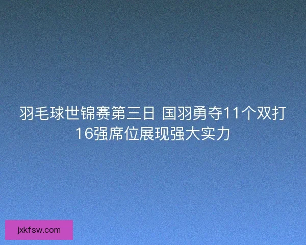 羽毛球世锦赛第三日 国羽勇夺11个双打16强席位展现强大实力